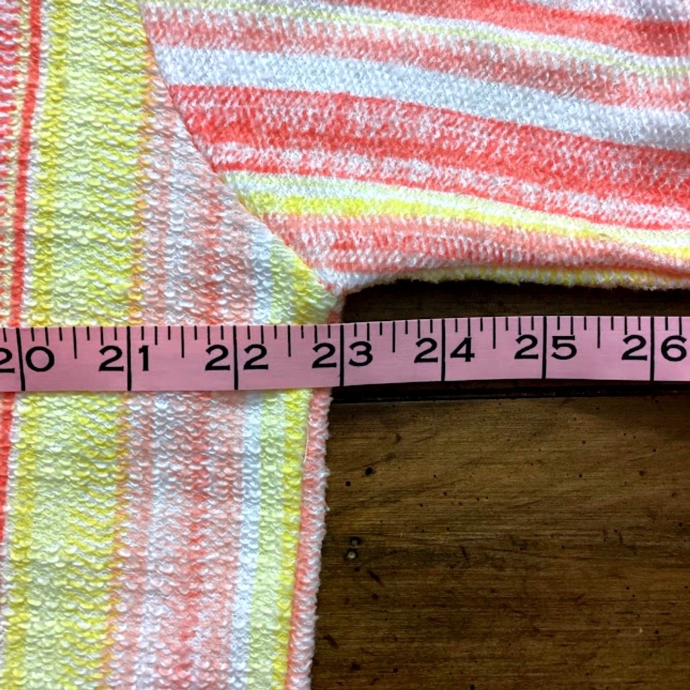Southern Spirit Baja Style Hoodie Terry Pullover Stripped Coral Multi XL - Picture 5 of 8
